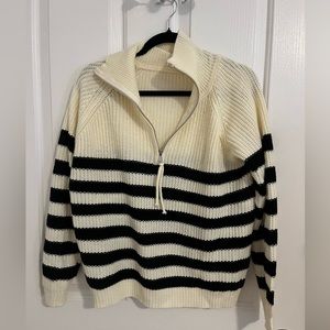 Striped 1/4 zip